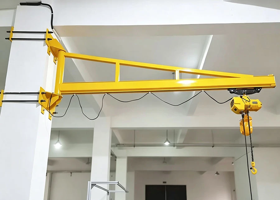 Beam mounted jib crane with electric hoist Beam mounted jib crane with electric hoist